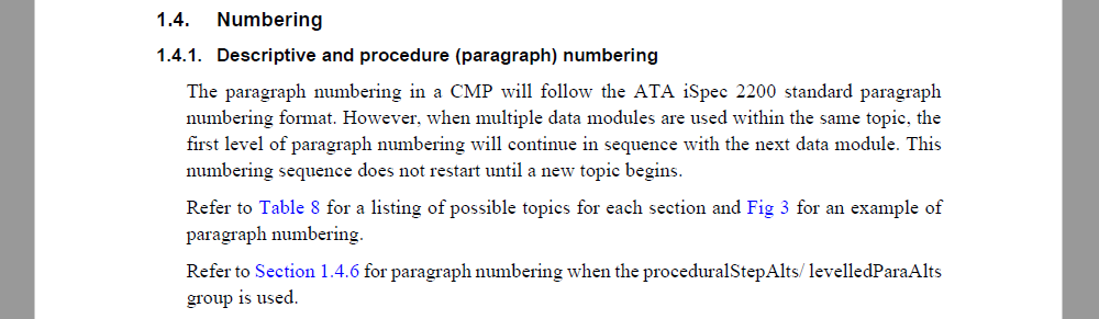 Docuneering - ATA CMP - Paragraph numbering rules