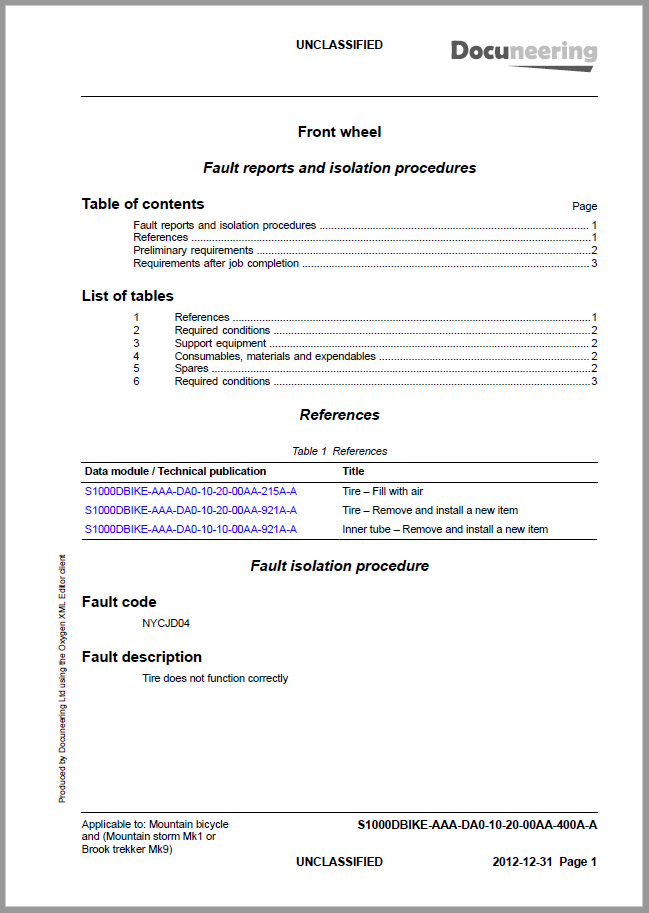 S1000D Data Module to PDF