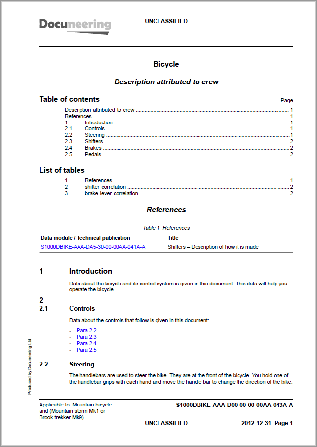 S1000D Issue 4.1 Demo Dataset - Crew Data Module