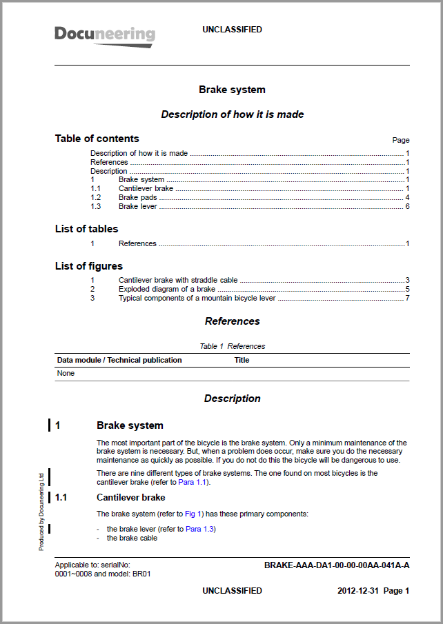 S1000D Issue 4.1 Demo Dataset - Descript Data Module