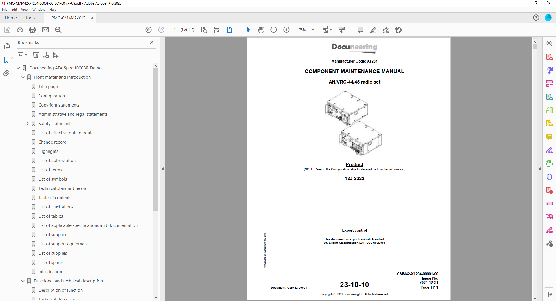 S1000D ATA CMP output PDF