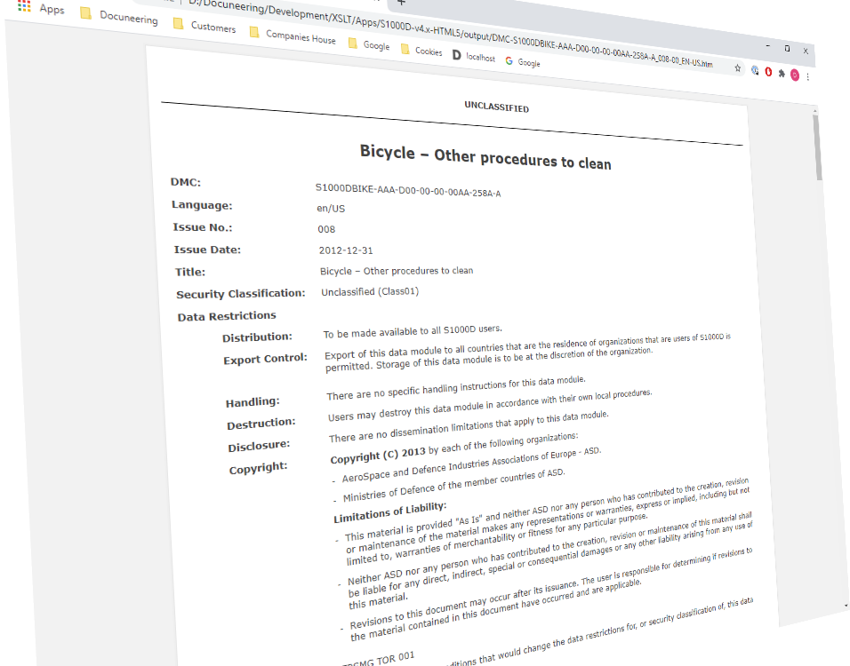 Docuneering - S1000D SGML and XML Data Module converted to HTML5