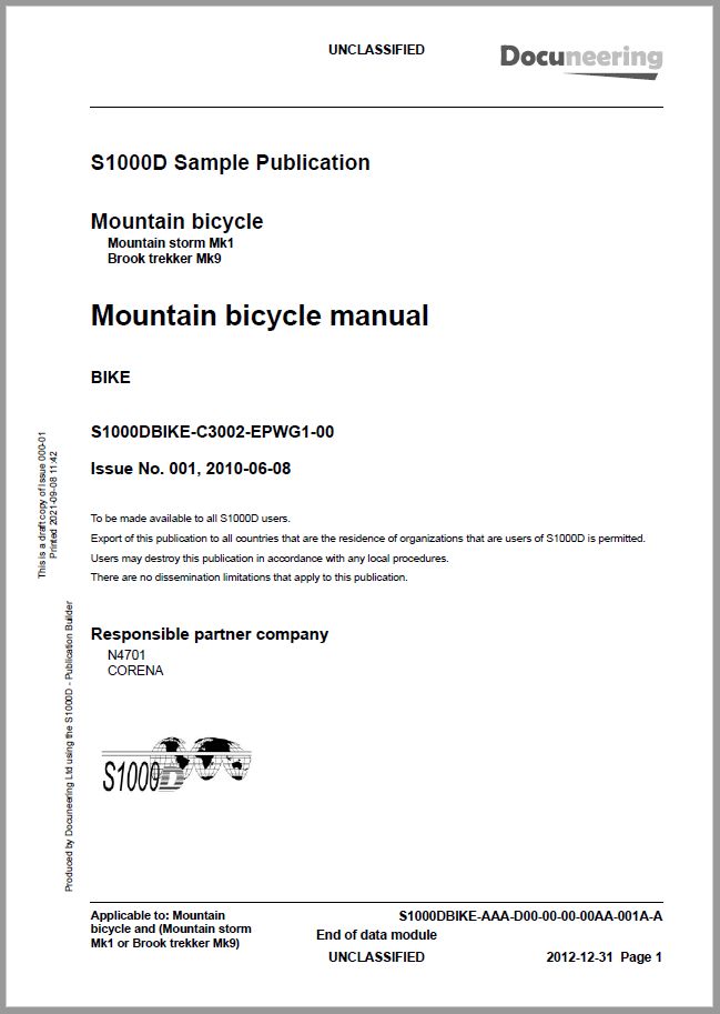 S1000D Issue 4.1 Demo Publication - Demo Publication Modules - Mountain bicycle manual