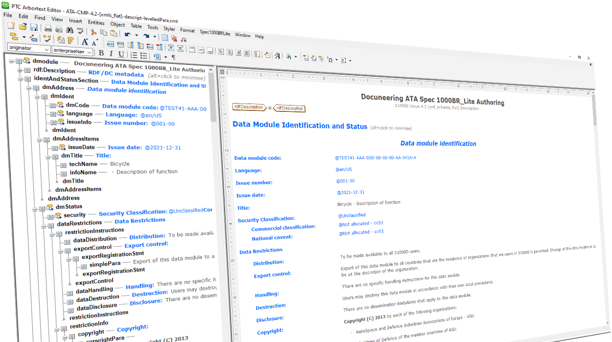 Arbor Text Examples Arbortext ATA Spec 1000BR Authoring