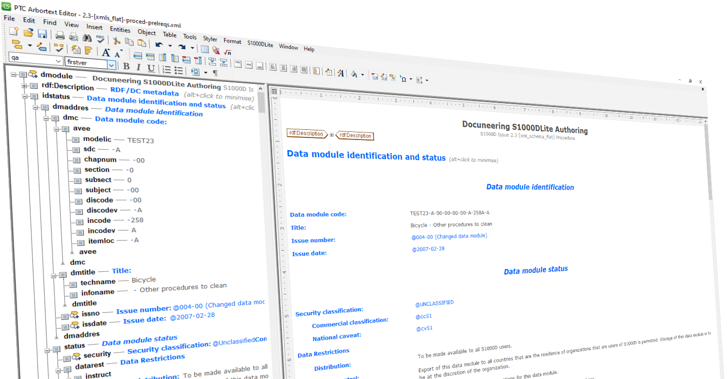 Docuneering - S1000D SGML Authoring with Arbortext Editor