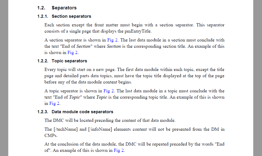 Topic Seperators ATA CMP Paragraph Numbering