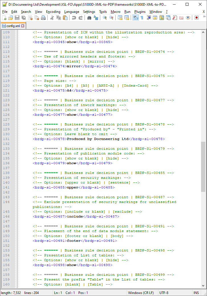 Docuneering - S1000D Business Rule Decision Point Configuration