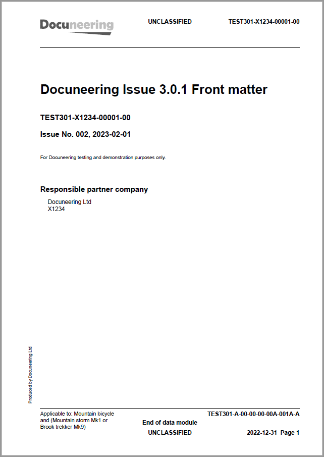 S1000D Issue 2.0 Demo Publication - Demo Publication Modules - Mountain bicycle manual