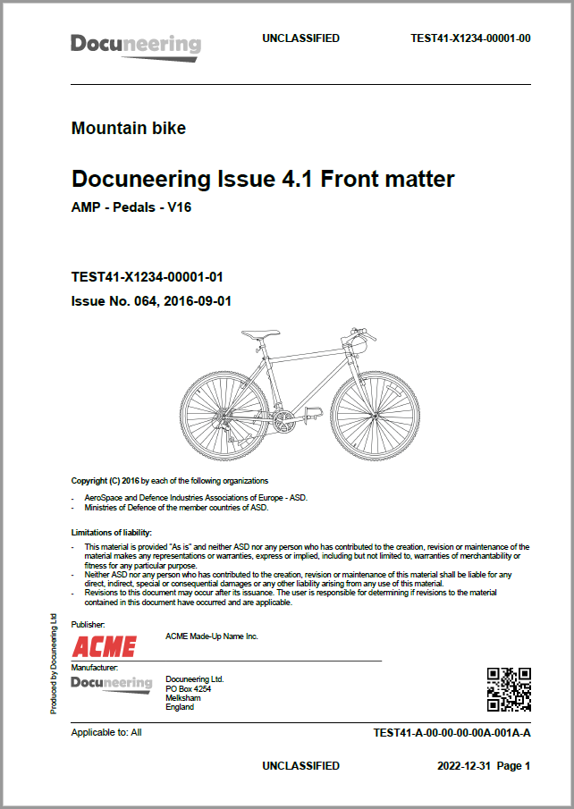 S1000D Issue 2.0 Demo Publication - Demo Publication Modules - Mountain bicycle manual