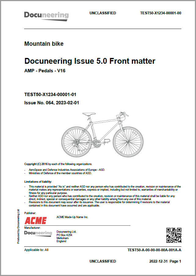 S1000D Issue 2.0 Demo Publication - Demo Publication Modules - Mountain bicycle manual