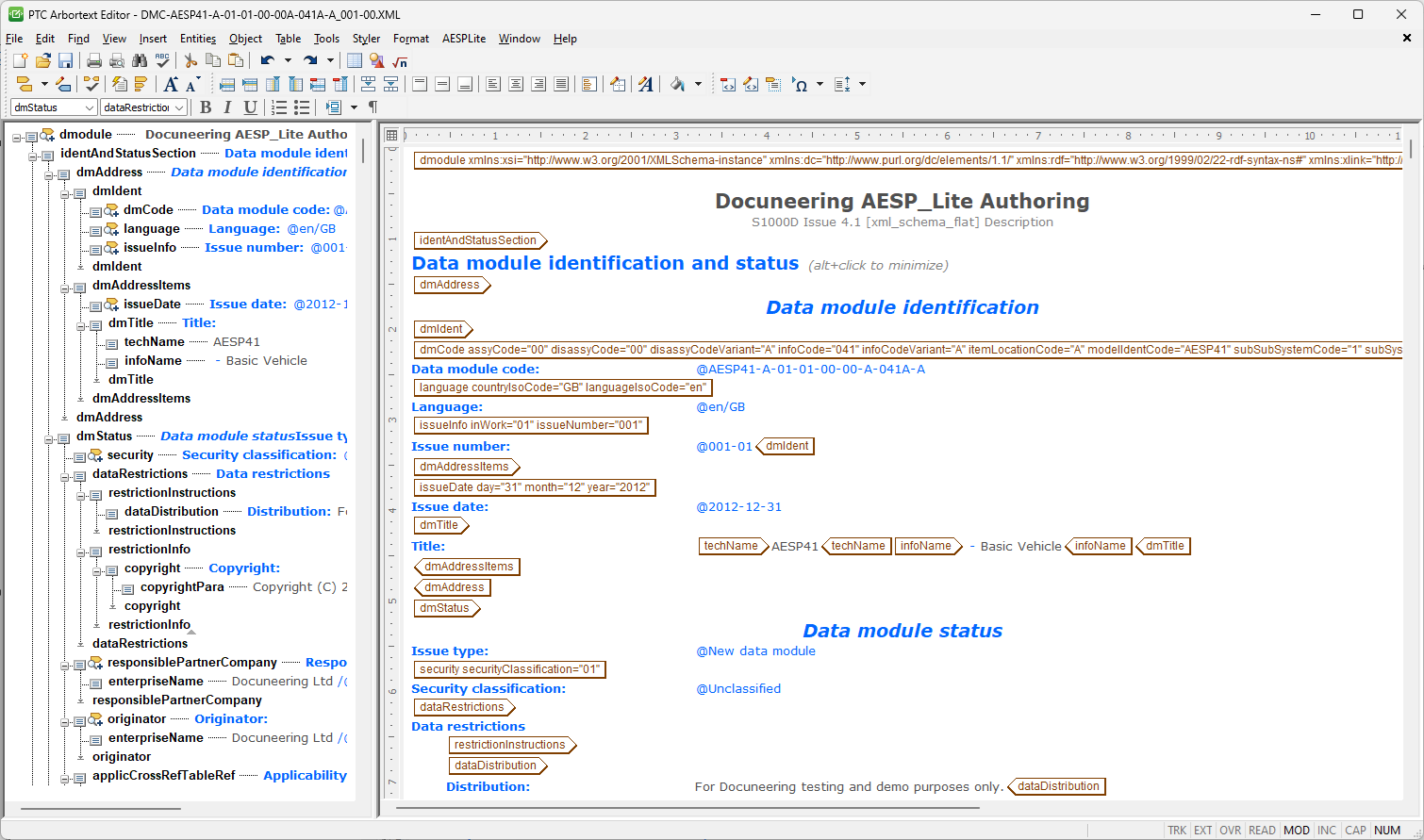 Arbor Text Examples Arbortext Editor - AESP Authoring stylesheets