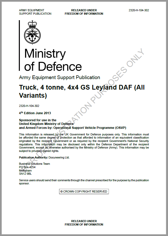 S1000D - UK MoD Army Equipment Support Publications (AESP) - Octad 302