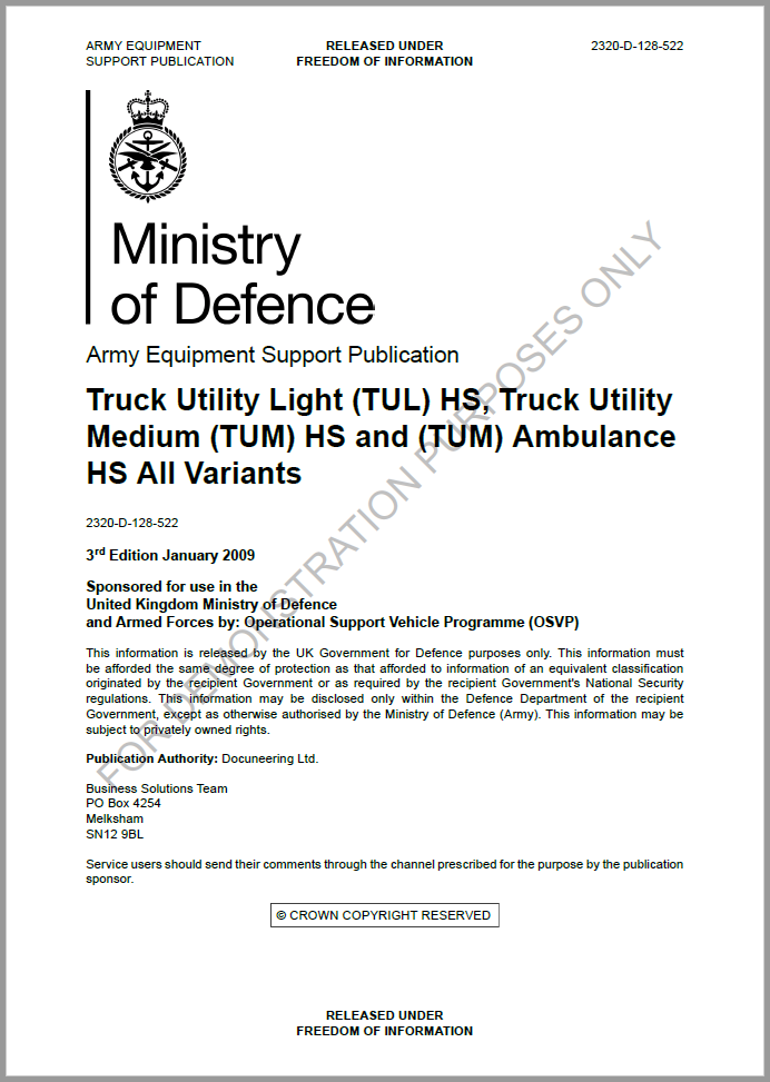 S1000D - UK MoD Army Equipment Support Publications (AESP) - Octad 522