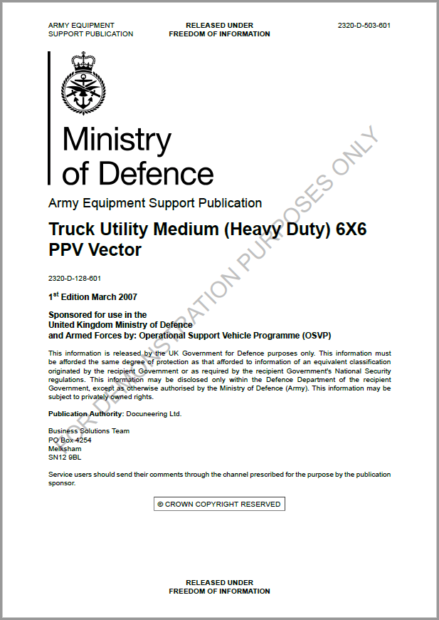 S1000D - UK MoD Army Equipment Support Publications (AESP) - Octad 601